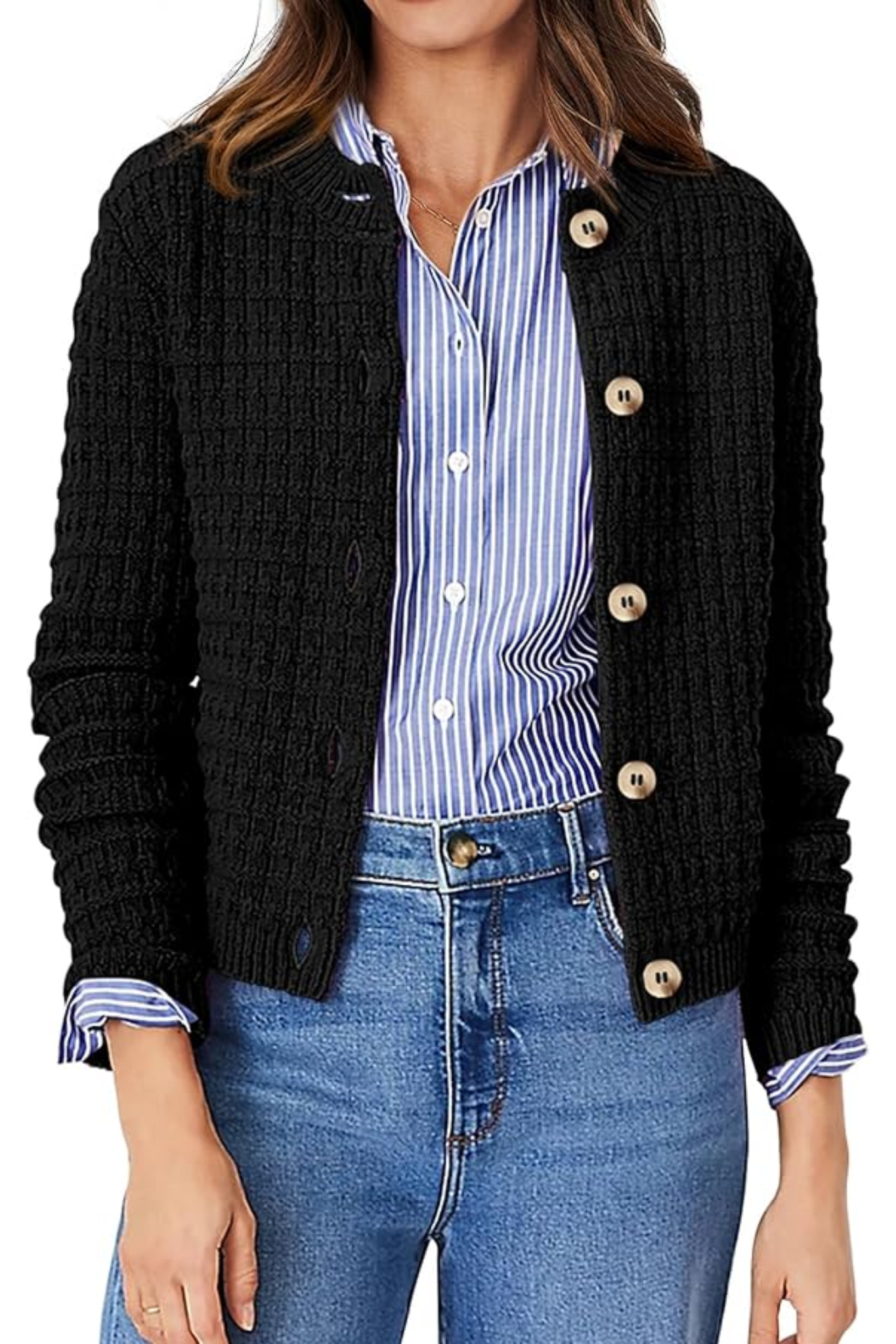 Louise & Rose Ribbed Knit Cardigan